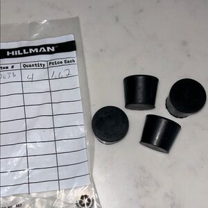 Black Rubber Stoppers - Set of 4
